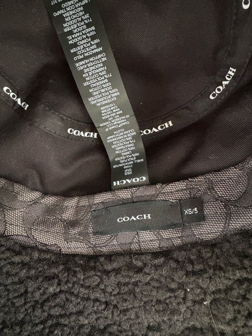 Coach Black Sherpa Bucket Hat with Signature Lining - Picture 3 of 6